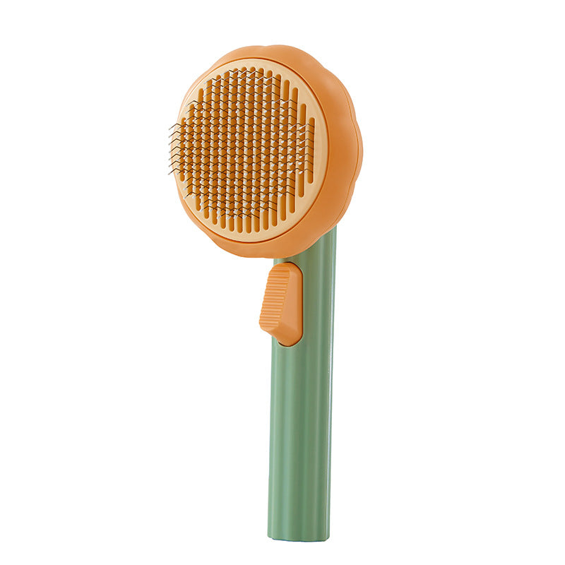 Pet Grooming Self Cleaning Slicker Brush which is for grooming dogs, cats, puppies, and rabbits. This type of brush is known for gently removing loose undercoat, mats, and tangled hair from your pets' fur.